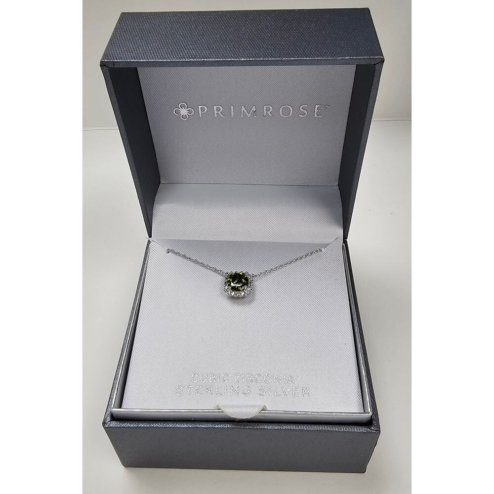 NEW Peridot Sterling Silver Necklace - August Birthstone - Picture 4 of 6